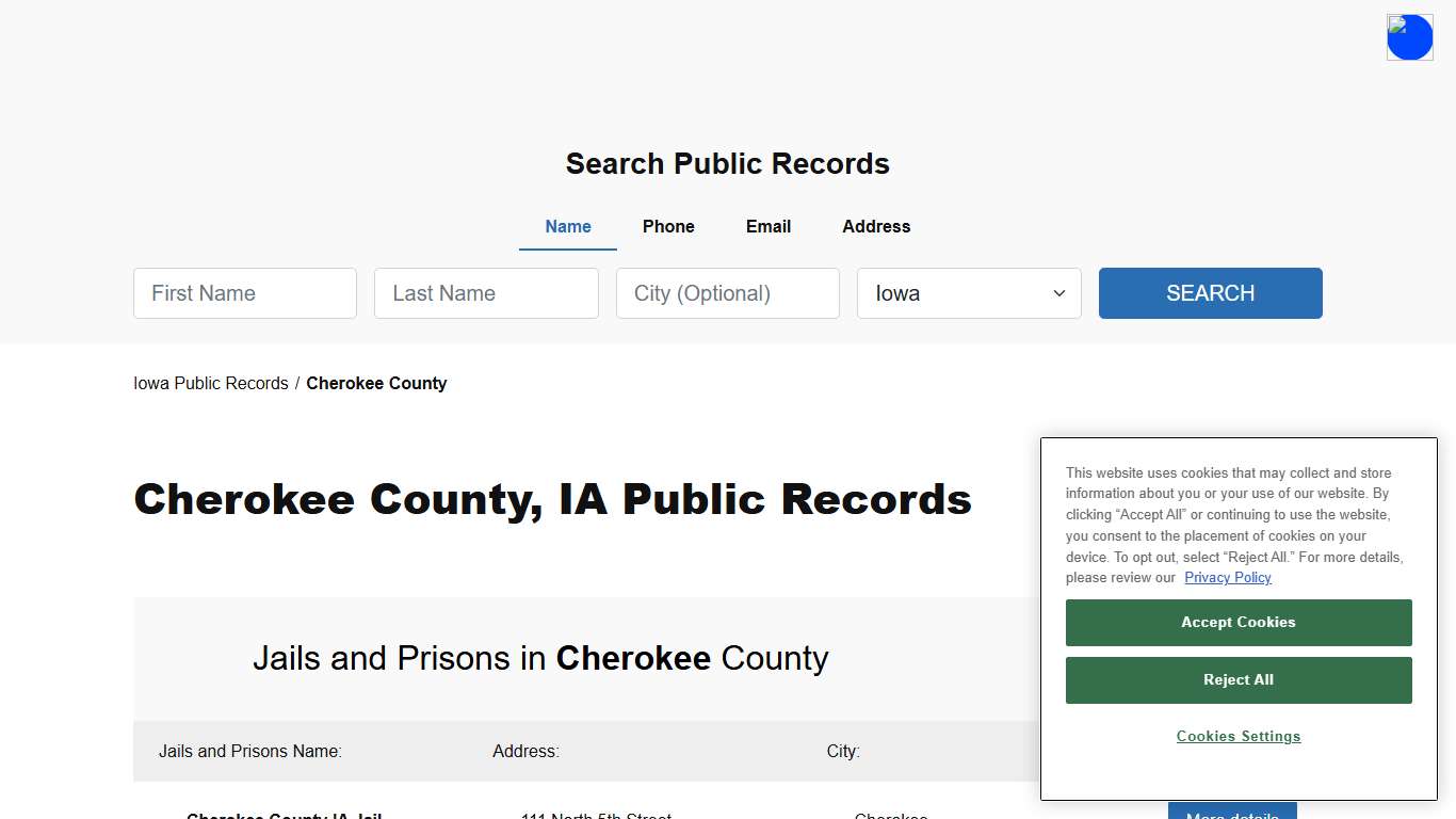 Cherokee County, IA Public Court, Arrest and Inmate Records - ThePublicIndex